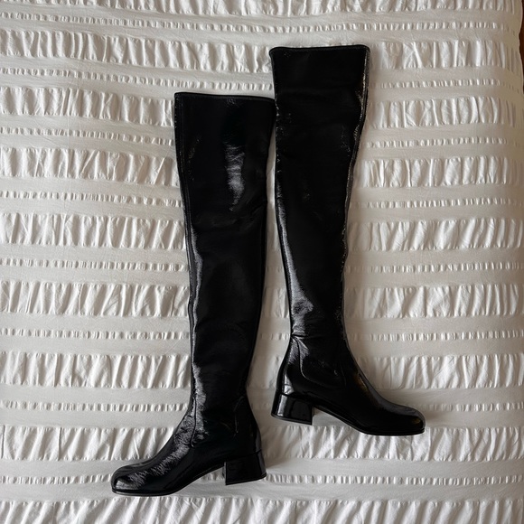 NEW Prada over the knee patent leather boots - Picture 4 of 10